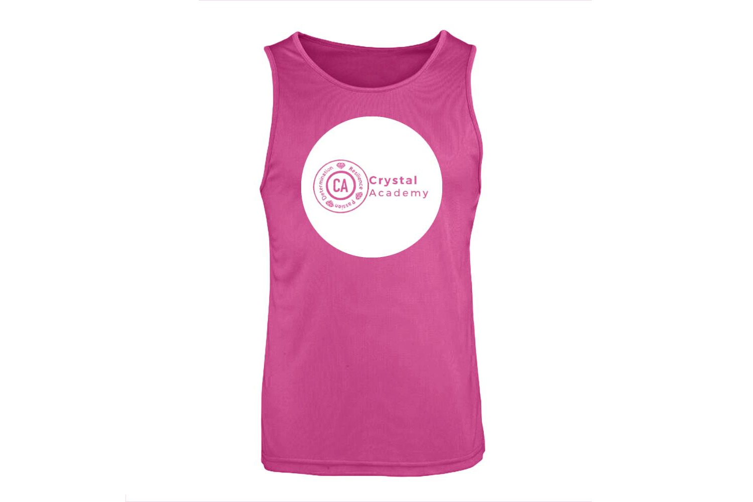 Crystal Academy Sports Vest White Logo